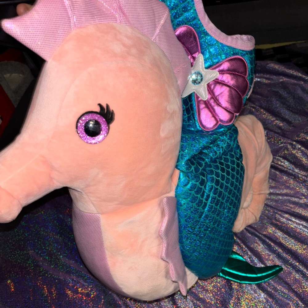 Mermaid Riding Seahorse Plush Costume - Picture 9 of 12